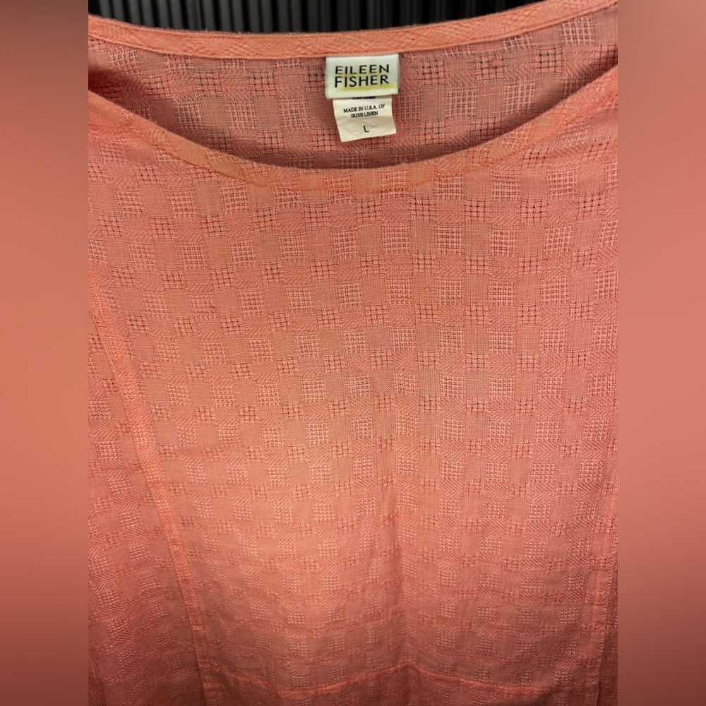 Womens Eileen Fisher Vintage Vtg 80s Pink Linen Milaxi Designer Dress Large - Picture 3 of 3